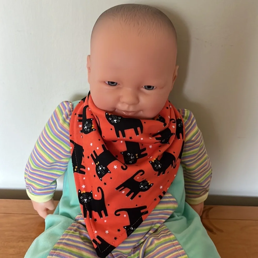 Halloween cats/candy corn baby bandana bib